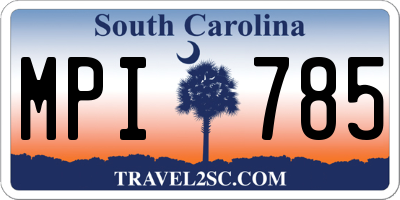 SC license plate MPI785