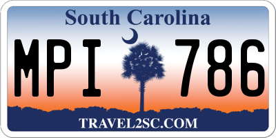 SC license plate MPI786