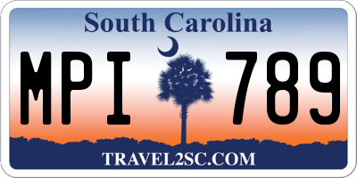 SC license plate MPI789