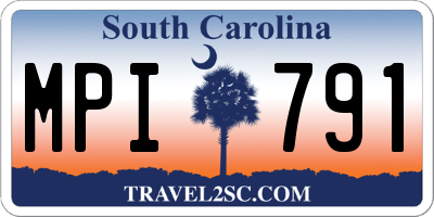 SC license plate MPI791