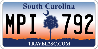 SC license plate MPI792