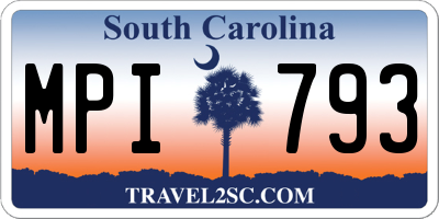 SC license plate MPI793
