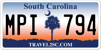 SC license plate MPI794