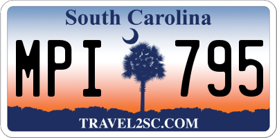 SC license plate MPI795