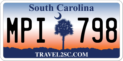 SC license plate MPI798