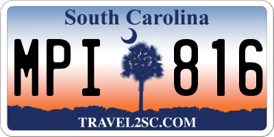 SC license plate MPI816