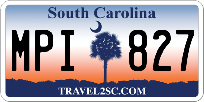 SC license plate MPI827
