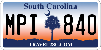SC license plate MPI840
