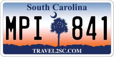 SC license plate MPI841
