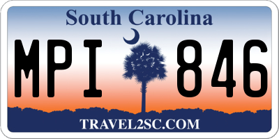 SC license plate MPI846