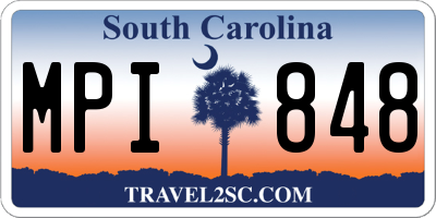 SC license plate MPI848