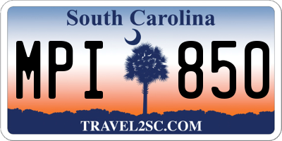 SC license plate MPI850