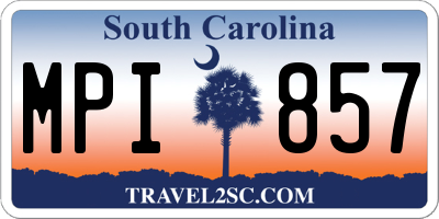 SC license plate MPI857