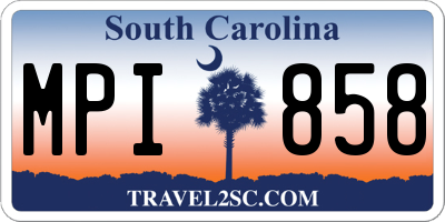 SC license plate MPI858