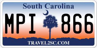 SC license plate MPI866