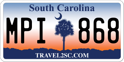 SC license plate MPI868