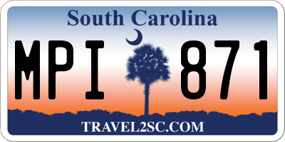 SC license plate MPI871