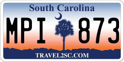 SC license plate MPI873