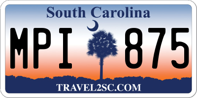 SC license plate MPI875