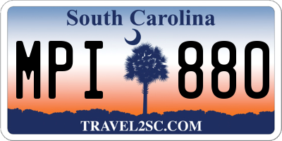 SC license plate MPI880