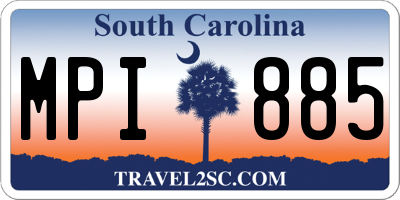 SC license plate MPI885