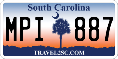 SC license plate MPI887