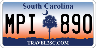 SC license plate MPI890