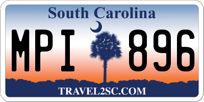 SC license plate MPI896