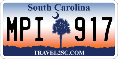 SC license plate MPI917