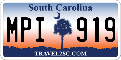 SC license plate MPI919