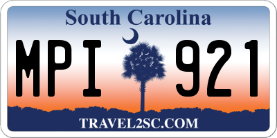 SC license plate MPI921