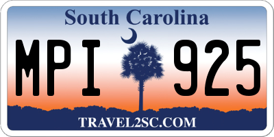 SC license plate MPI925