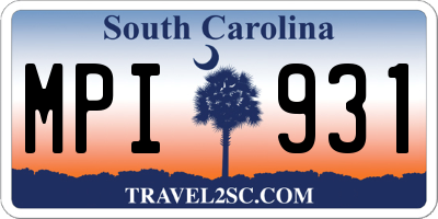 SC license plate MPI931