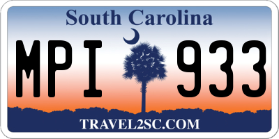 SC license plate MPI933