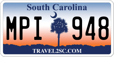 SC license plate MPI948