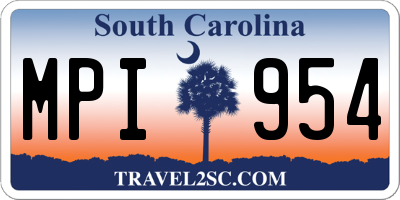 SC license plate MPI954
