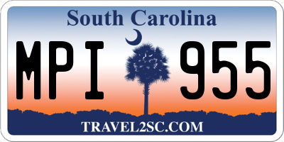 SC license plate MPI955