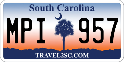 SC license plate MPI957