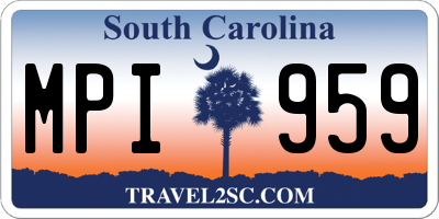SC license plate MPI959