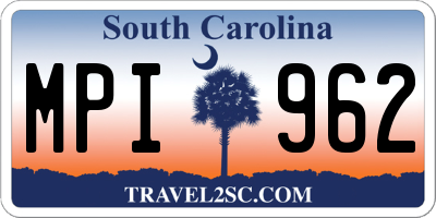 SC license plate MPI962