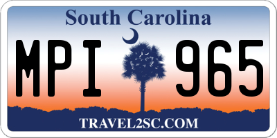 SC license plate MPI965