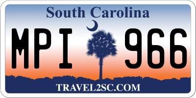 SC license plate MPI966