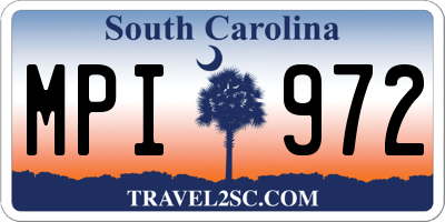 SC license plate MPI972