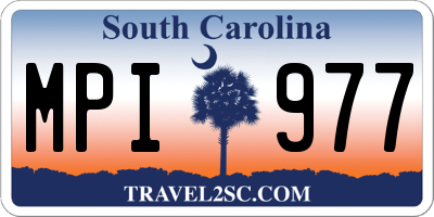 SC license plate MPI977