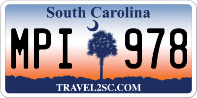 SC license plate MPI978