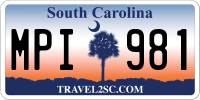 SC license plate MPI981