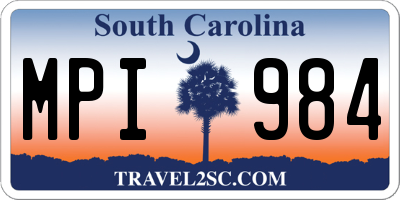 SC license plate MPI984