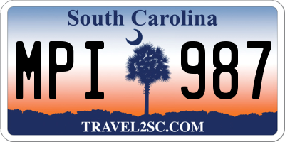 SC license plate MPI987