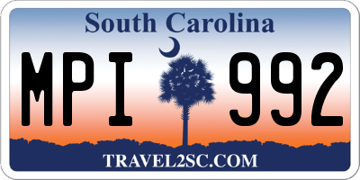 SC license plate MPI992