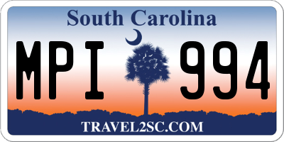 SC license plate MPI994